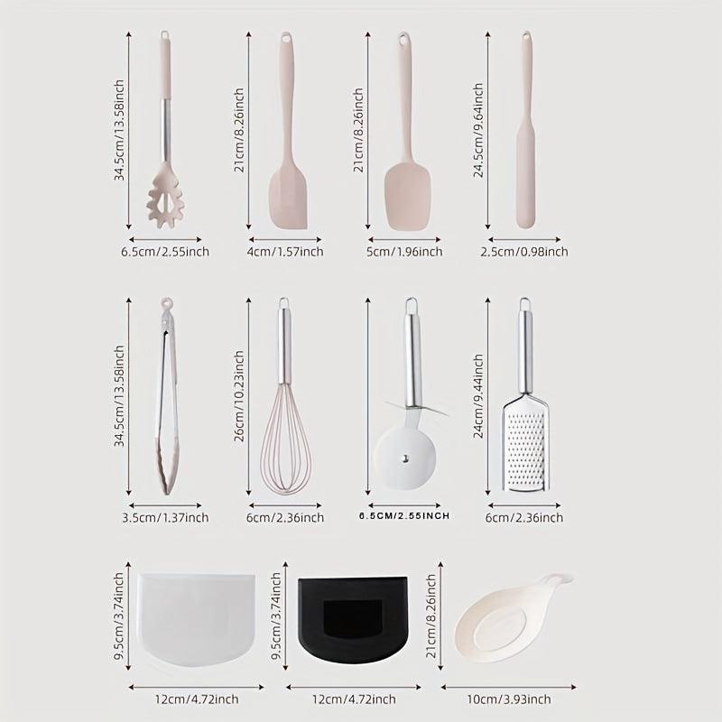 42pc Kitchen Utensil Set with Holder Cooking Turner Spatula Whisk