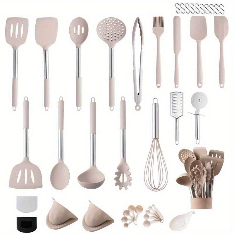42pc Kitchen Utensil Set with Holder Cooking Turner Spatula Whisk