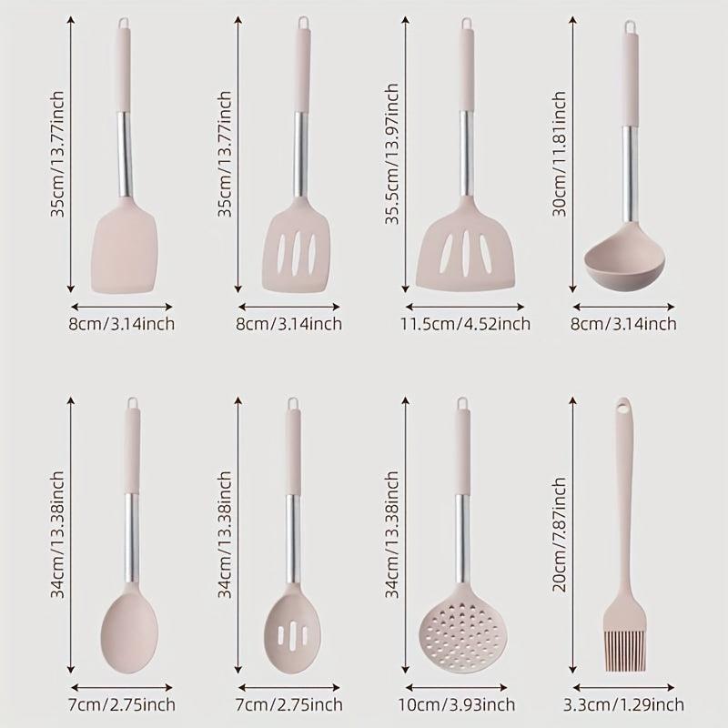 42pc Kitchen Utensil Set with Holder Cooking Turner Spatula Whisk