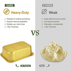 10pcs Aluminum Foil Pans 680ml Portable Deep Food Container for BBQ Picnic