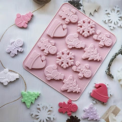 Christmas Silicone Baking Mold - Tree, Snowman, Snowflake Shapes