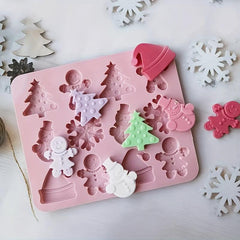 Christmas Silicone Baking Mold - Tree, Snowman, Snowflake Shapes