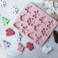 Christmas Silicone Baking Mold - Tree, Snowman, Snowflake Shapes