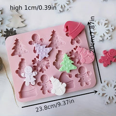 Christmas Silicone Baking Mold - Tree, Snowman, Snowflake Shapes