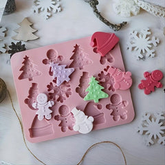 Christmas Silicone Baking Mold - Tree, Snowman, Snowflake Shapes