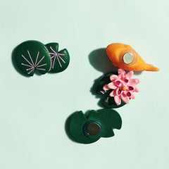 8Pcs Lotus Pond Carp Fridge Magnets Whiteboard Home Decoration