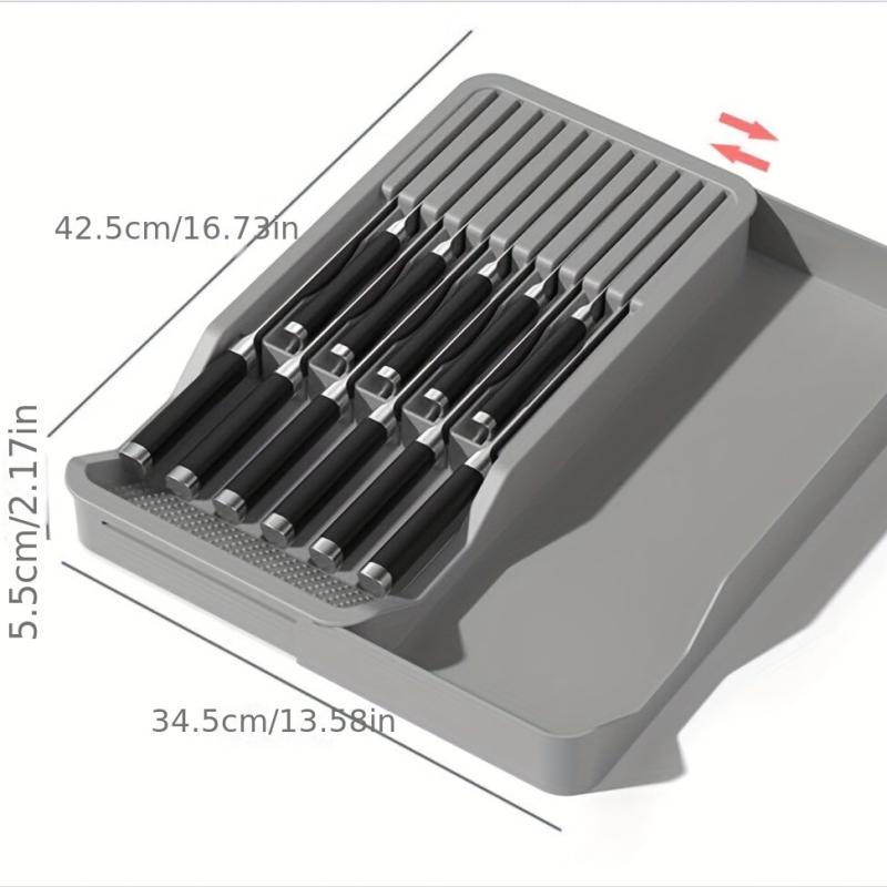 Adjustable Cutlery Tray 2 Layer Holder for 11 Utensils