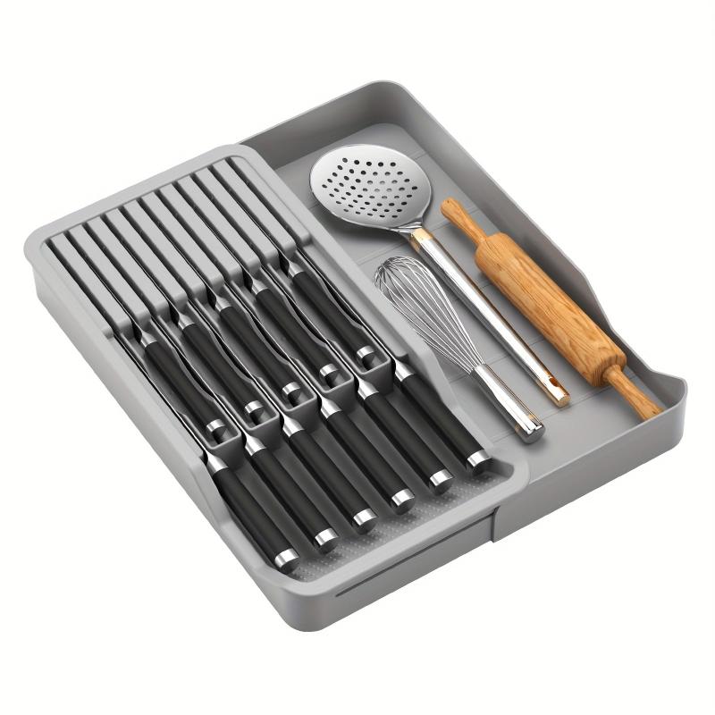 Adjustable Cutlery Tray 2 Layer Holder for 11 Utensils