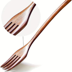 10pcs Wooden Fruit Forks Salad Spaghetti Dessert Forks