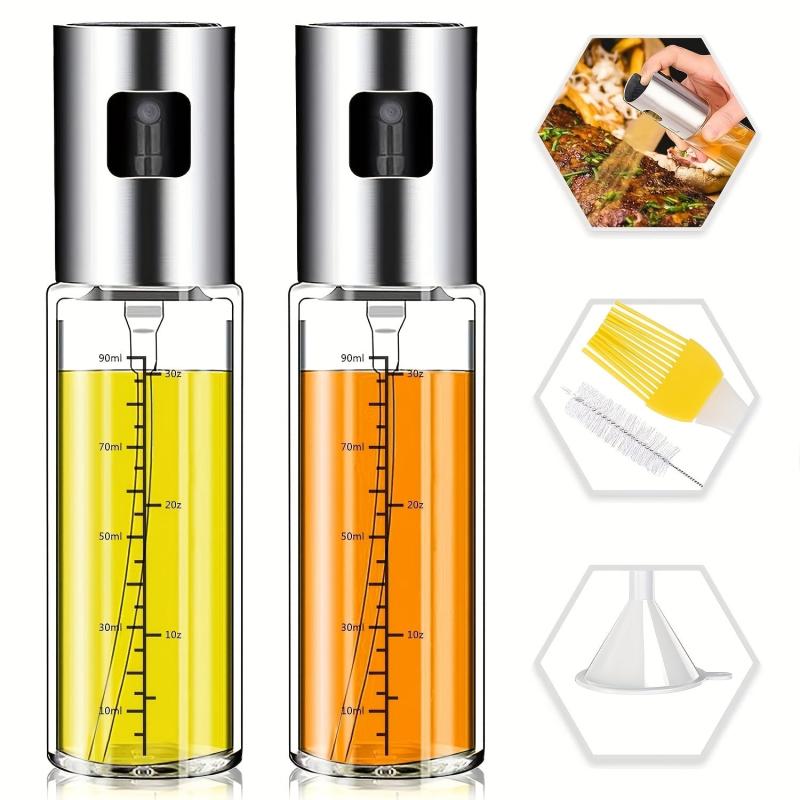 2pcs Kitchen Sprayer W/ Brush Glass Sprayer Mister Funnel Creative Spray Bottle
