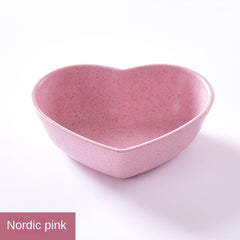 Wheat Straw Sauce Dish Heart Shaped Dip Plate