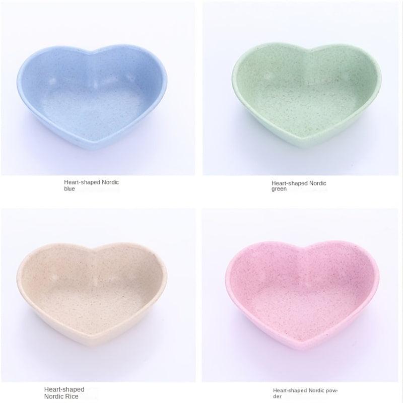 Wheat Straw Sauce Dish Heart Shaped Dip Plate