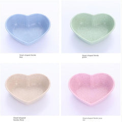 Wheat Straw Sauce Dish Heart Shaped Dip Plate
