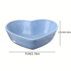 Wheat Straw Sauce Dish Heart Shaped Dip Plate