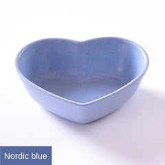 Wheat Straw Sauce Dish Heart Shaped Dip Plate