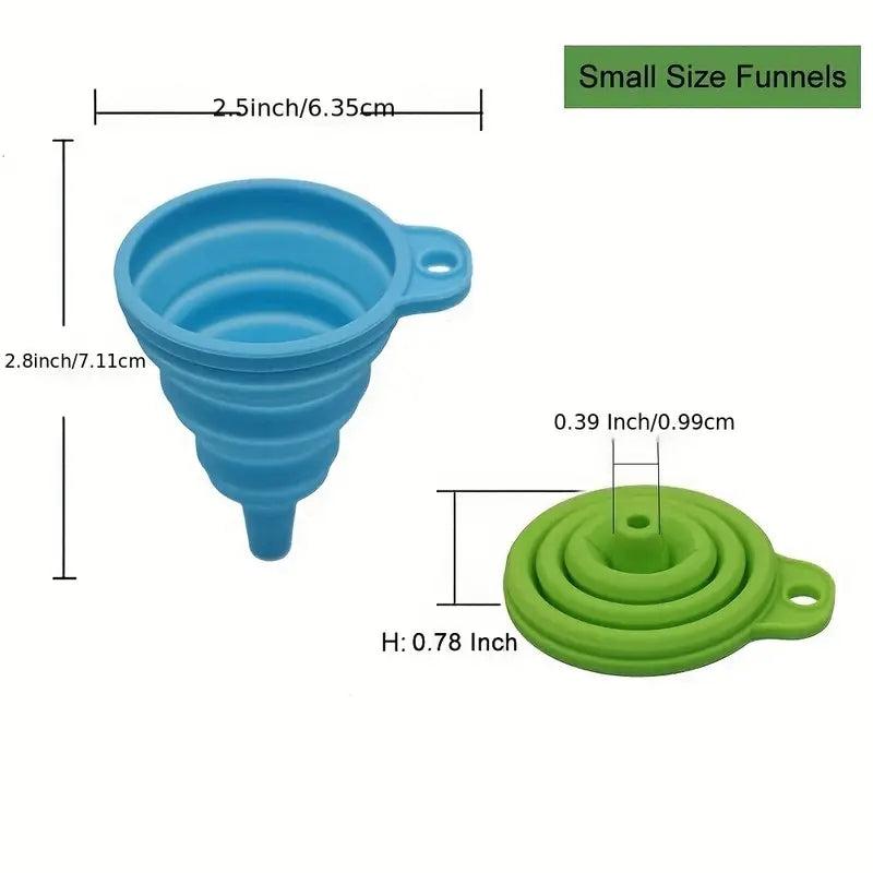 4pcs Mini Funnel Silicone Collapsible for Water Liquid Kitchen Gadgets