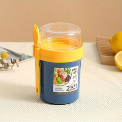 Salad Cup Meal Shaker Cup Plastic Healthy Container Fork Dressing Holder