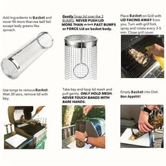 Stainless Steel BBQ Grill Cage for Outdoor Grilling Camping