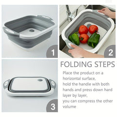 Portable Folding Cutting Board Wash Basin Kitchen Cleaning Storage Basin