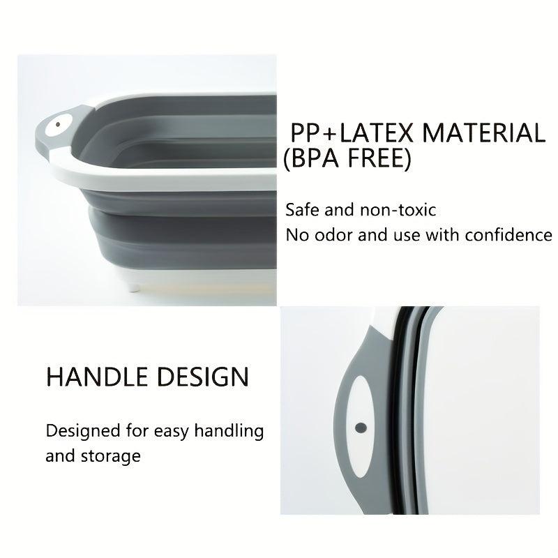 Portable Folding Cutting Board Wash Basin Kitchen Cleaning Storage Basin