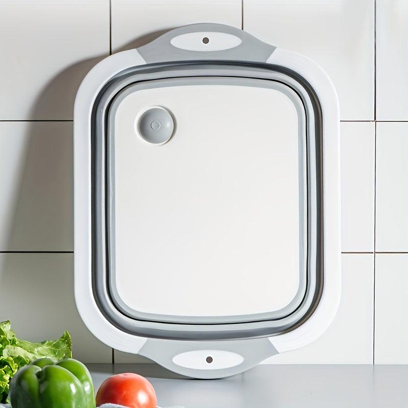 Portable Folding Cutting Board Wash Basin Kitchen Cleaning Storage Basin