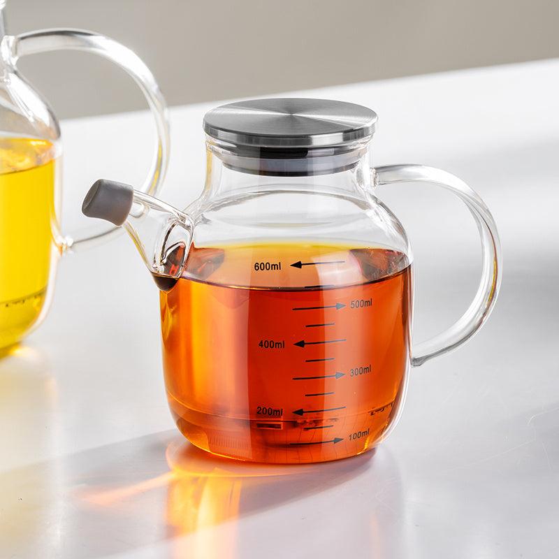 600ml Glass Cooking Bottle with Measurement Large Olive Dispenser