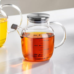 600ml Glass Cooking Bottle with Measurement Large Olive Dispenser