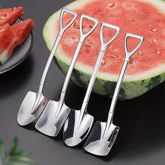 4pcs Stainless Steel Shovel Spoon Retro Spoons For Dessert