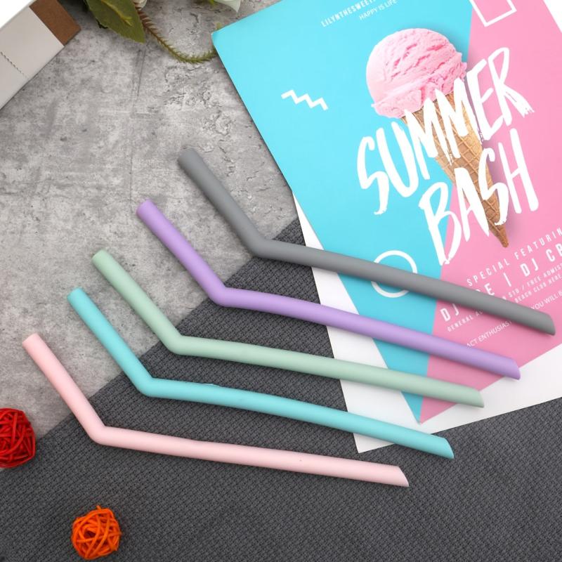 1pc Bendy Silicone Straws Reusable Straws Summer Drinkware Accessories
