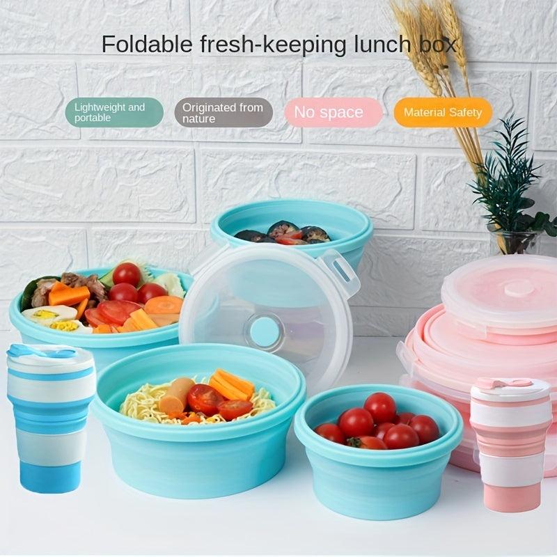4pcs Collapsible Food Storage Containers with Lids for Camping Bento Lunch Boxes