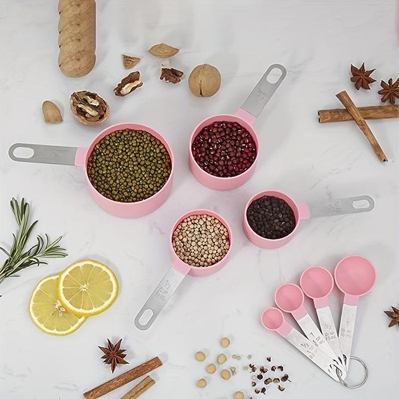 8pcs Measuring Cups & Spoons Set Multifunctional Plastic Measuring Spoon
