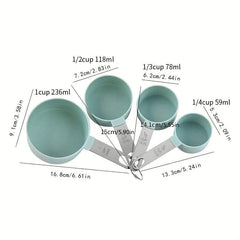 8pcs Measuring Cups & Spoons Set Multifunctional Plastic Measuring Spoon