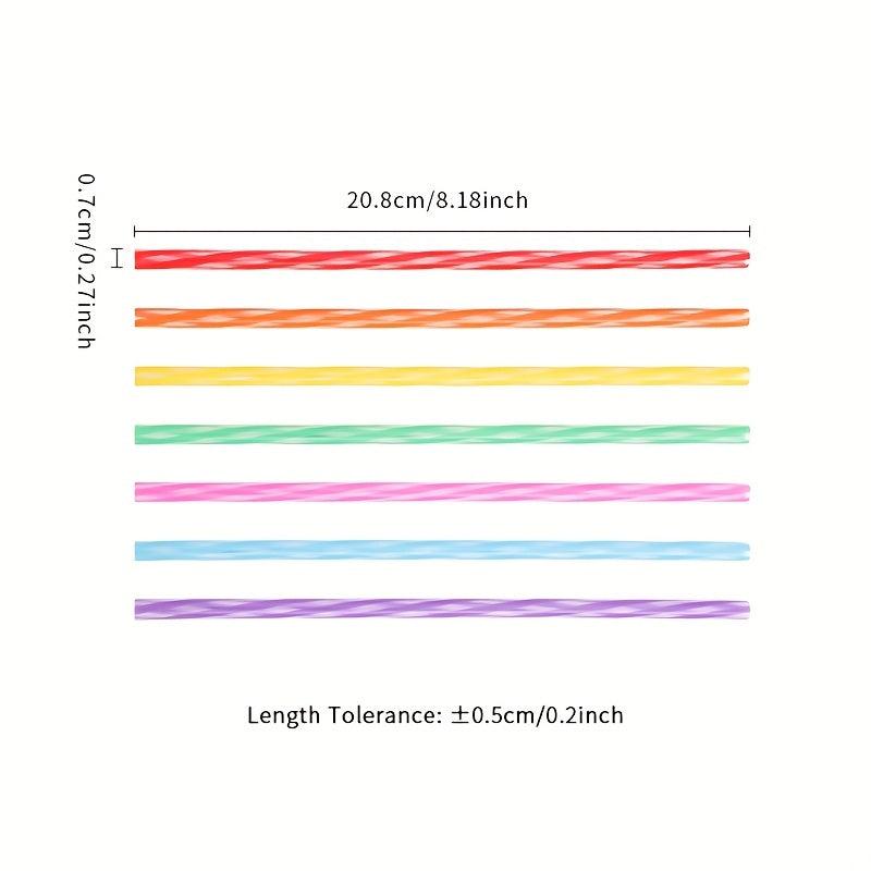 8pcs Reusable Plastic Straws Set with Cleaning Brush