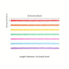 8pcs Reusable Plastic Straws Set with Cleaning Brush