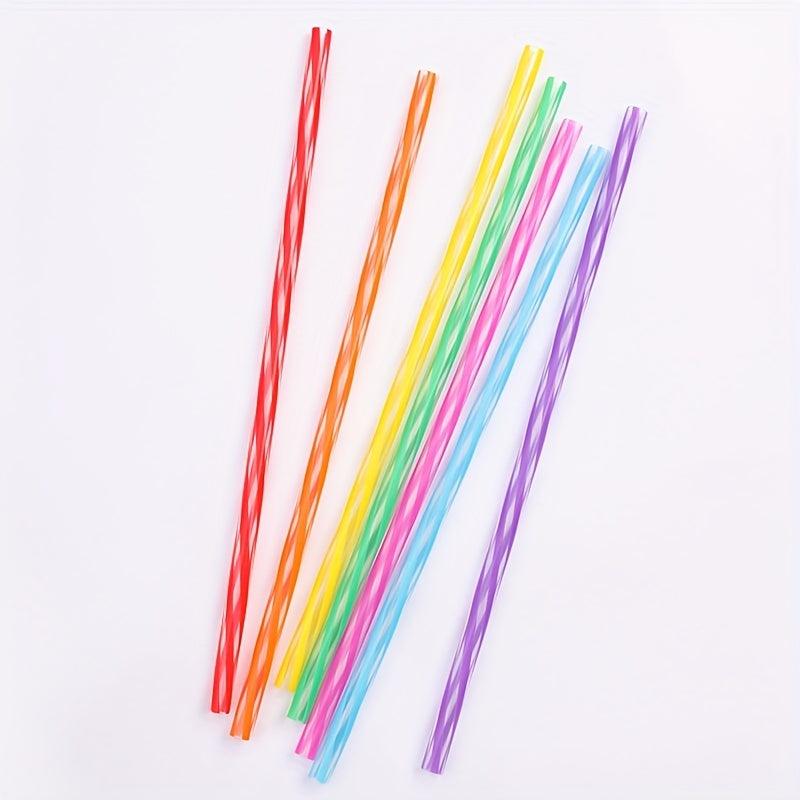 8pcs Reusable Plastic Straws Set with Cleaning Brush