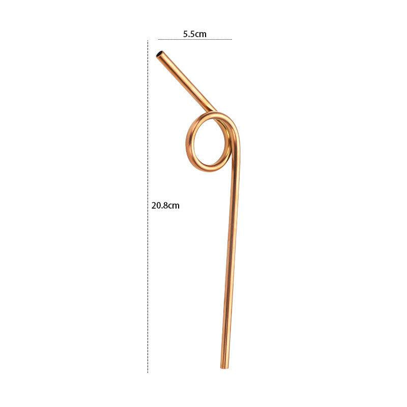 1pc Stainless Steel Straw, Reusable, Random Design