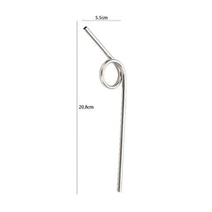 1pc Stainless Steel Straw, Reusable, Random Design