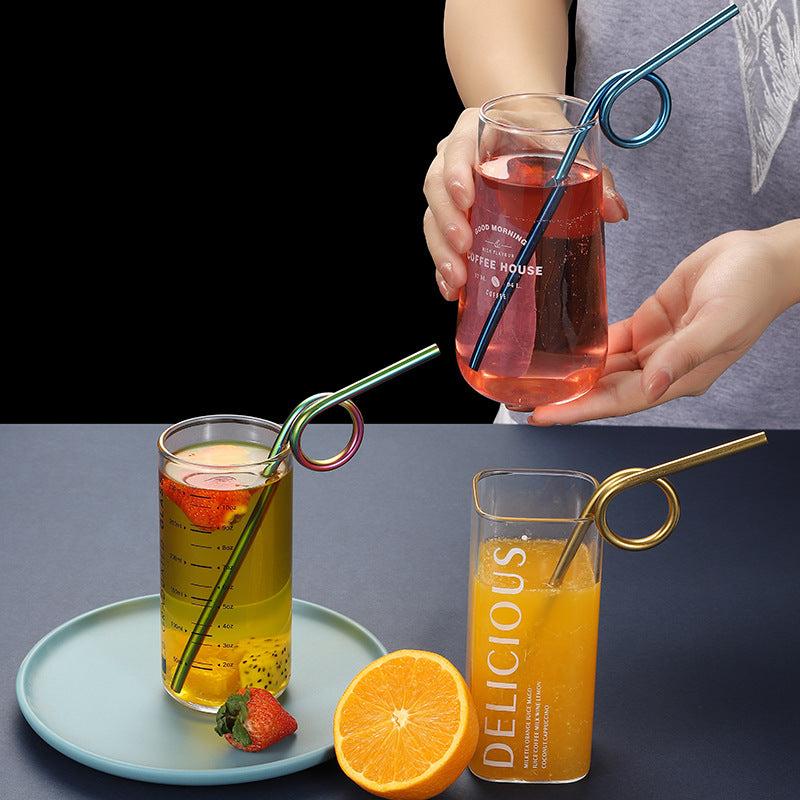 1pc Stainless Steel Straw, Reusable, Random Design