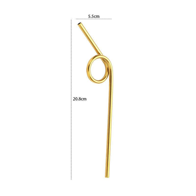 1pc Stainless Steel Straw, Reusable, Random Design