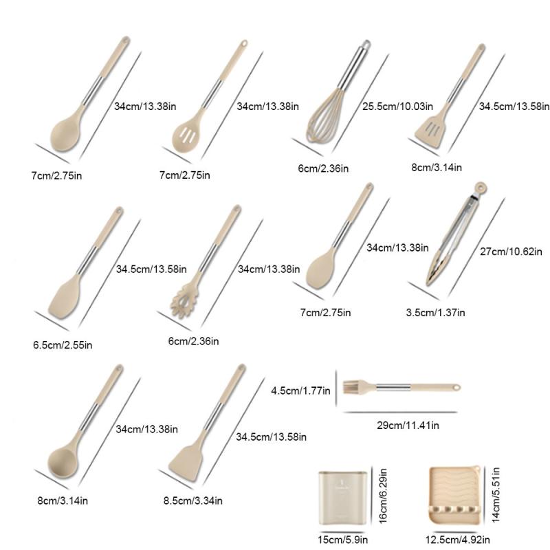 23pcs Silicone Kitchen Utensils Set Non stick Spatula Spoon Egg Beater