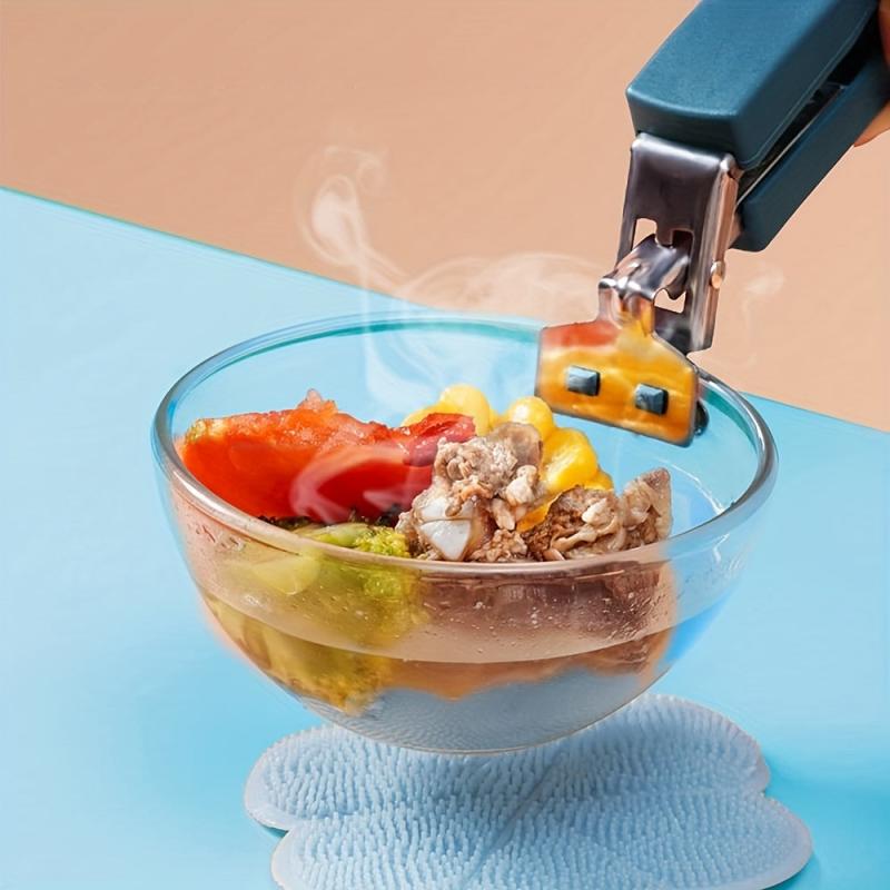 4pcs Plate Lifter & Hot Pot Tongs for Kitchen Cooking BBQ Picnic