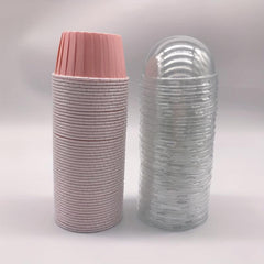 50pcs Curled Edge Cake Cups With Lids Heat Resistant Small Muffin Molds