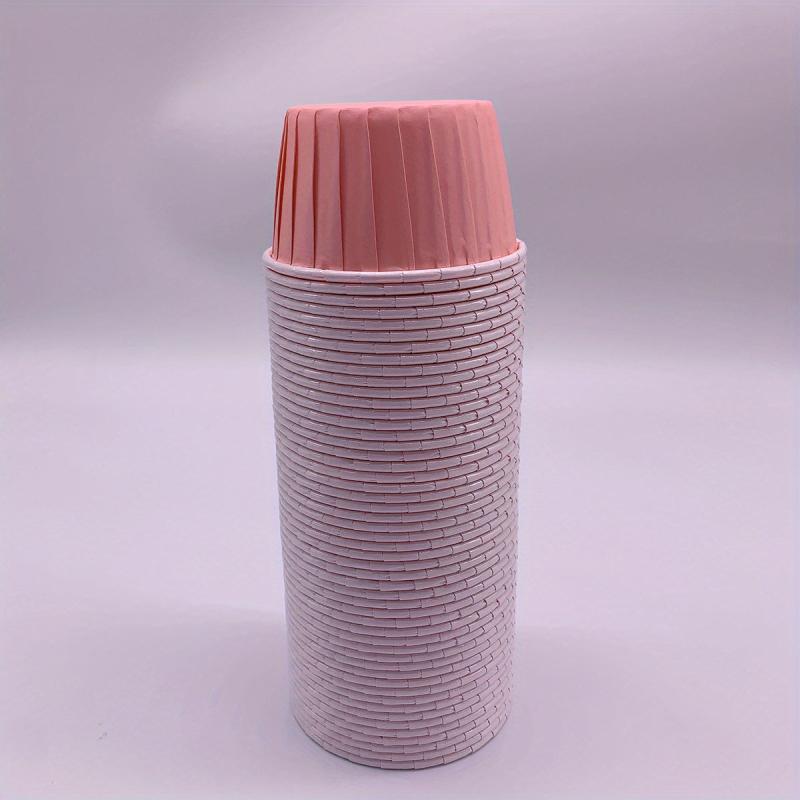 50pcs Curled Edge Cake Cups With Lids Heat Resistant Small Muffin Molds