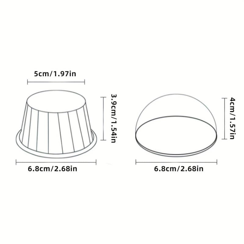 50pcs Curled Edge Cake Cups With Lids Heat Resistant Small Muffin Molds