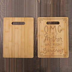 Engraved Bamboo Cutting Board - Recipe for a Mom - Birthday Gift