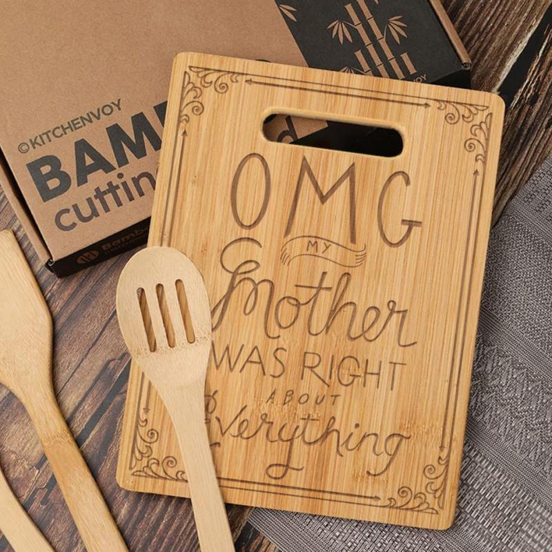 Engraved Bamboo Cutting Board - Recipe for a Mom - Birthday Gift