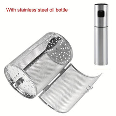 Stainless Steel BBQ Grill Basket With Bottle Round