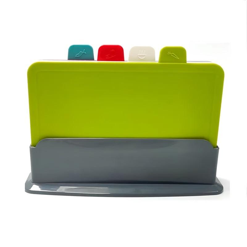 5pcs Colorful Cutting Board Set with Holder, Non-slip Chopping Boards