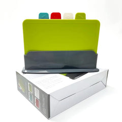 5pcs Colorful Cutting Board Set with Holder, Non-slip Chopping Boards