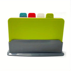 5pcs Colorful Cutting Board Set with Holder, Non-slip Chopping Boards